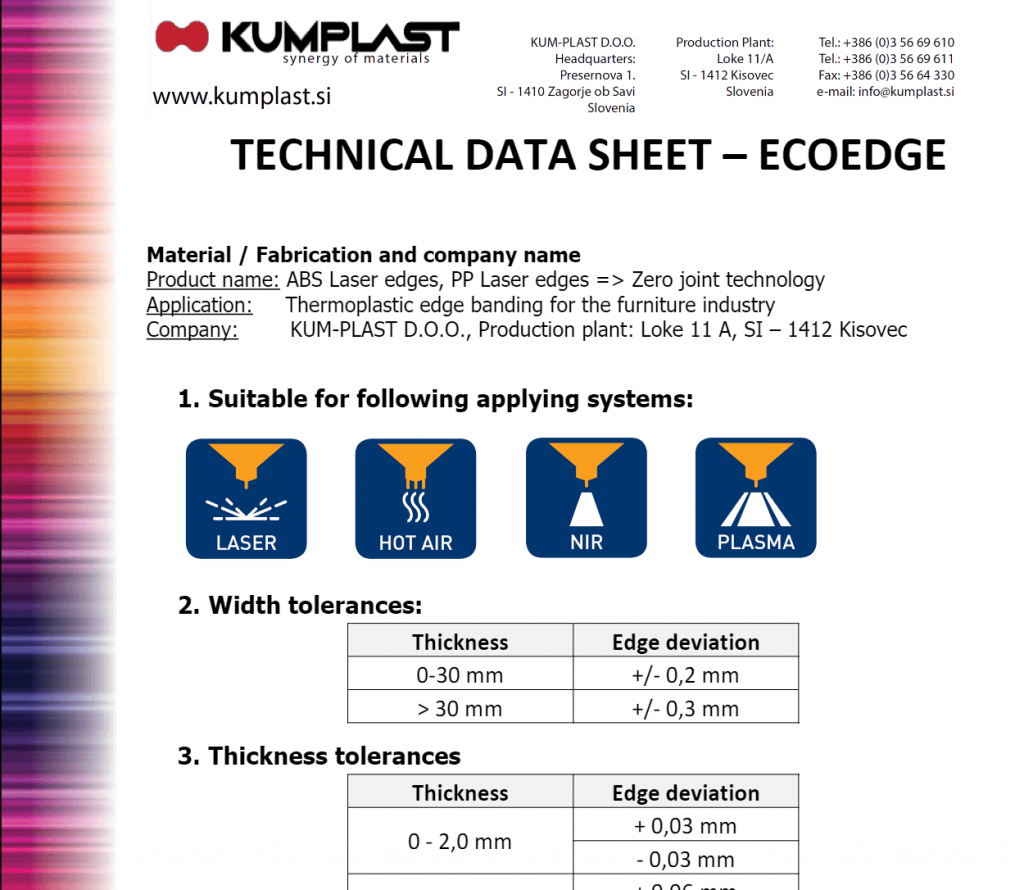 TehničnI list - Technical Data Sheet